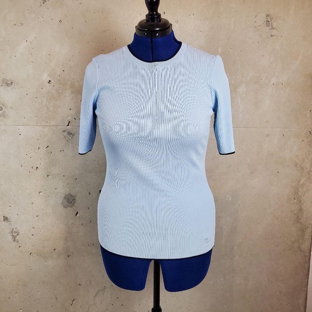 Brand new Ted Baker blue ribbed knit top size 4
